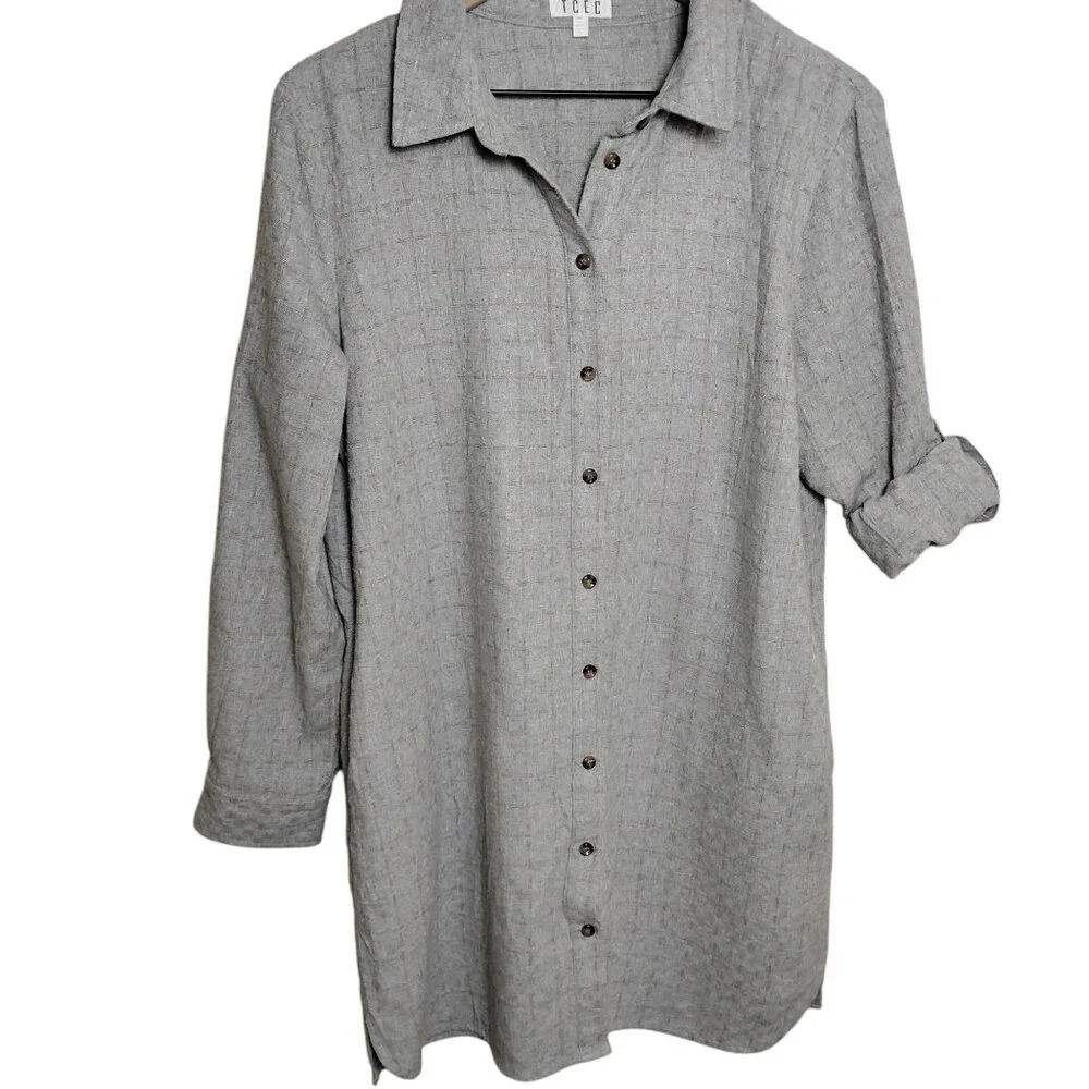 TCEC Gray Flannel Shirt Dress, Large